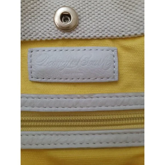 DOONEY & BOURKE Women's Cream Canvas Shopper Tote Bag Leather Handles - Picture 12 of 15
